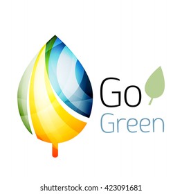 Vamos verde. Concepto de naturaleza foliar. Icono de vector