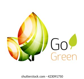 Vamos verde. Concepto de naturaleza foliar. Icono de vector