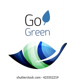 Go green. Leaf nature concept. Vector icon