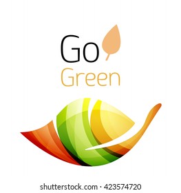 Vamos verde. Concepto de naturaleza foliar. Icono de vector