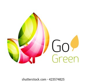 Go green. Leaf nature concept. Vector icon
