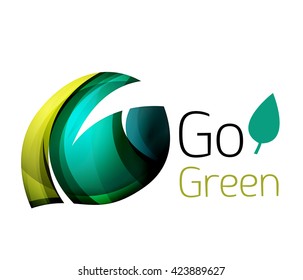 Vamos verde. Concepto de naturaleza foliar. Icono de vector