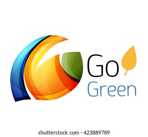 Go green. Leaf nature concept. Vector icon