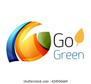 Vamos verde. Concepto de naturaleza foliar. Icono de vector