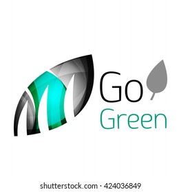 Go green. Leaf nature concept. Vector icon