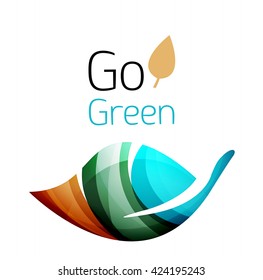 Vamos verde. Concepto de naturaleza foliar. Icono de vector
