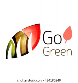 Go green. Leaf nature concept. Vector icon