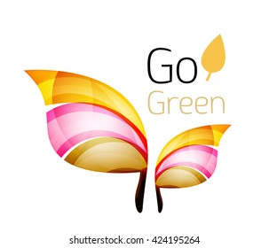Go green. Leaf nature concept. Vector icon