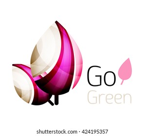 Vamos verde. Concepto de naturaleza foliar. Icono de vector