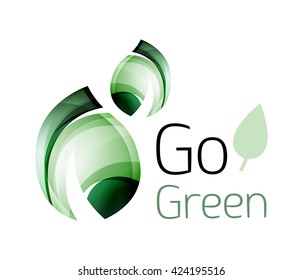Go green. Leaf nature concept. Vector icon