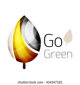 Go green. Leaf nature concept. Vector icon