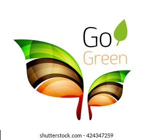 Go green. Leaf nature concept. Vector icon