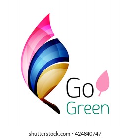 Vamos verde. Concepto de naturaleza foliar. Icono de vector