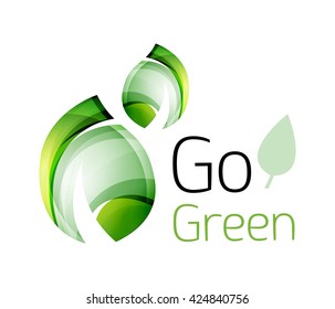 Vamos verde. Concepto de naturaleza foliar. Icono de vector