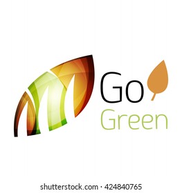 Go green. Leaf nature concept. Vector icon