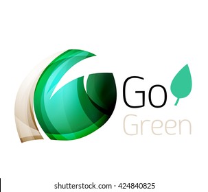 Geh grün! Leaf-Naturkonzept. Vektorsymbol