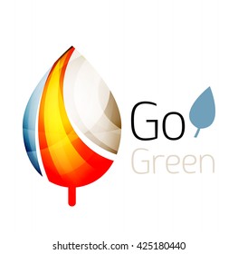 Go green. Leaf nature concept. Vector icon