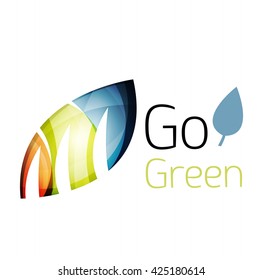 Vamos verde. Concepto de naturaleza foliar. Icono de vector