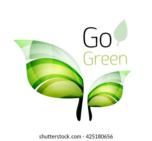 Geh grün! Leaf-Naturkonzept. Vektorsymbol