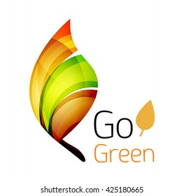 Go green. Leaf nature concept. Vector icon