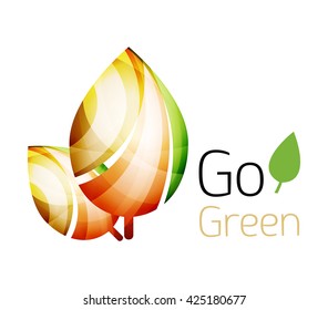 Vamos verde. Concepto de naturaleza foliar. Icono de vector