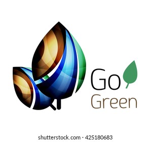 Go green. Leaf nature concept. Vector icon