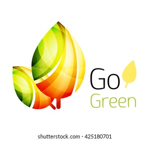 Go green. Leaf nature concept. Vector icon