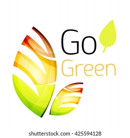 Vamos verde. Concepto de naturaleza foliar. Icono de vector