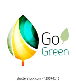 Vamos verde. Concepto de naturaleza foliar. Icono de vector
