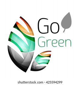 Go green. Leaf nature concept. Vector icon