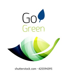 Go green. Leaf nature concept. Vector icon