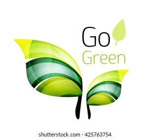 Vamos verde. Concepto de naturaleza foliar. Icono de vector