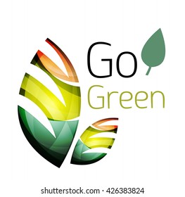 Go green. Leaf nature concept. Vector icon