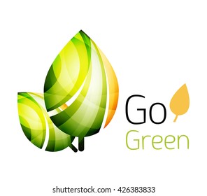 Vamos verde. Concepto de naturaleza foliar. Icono de vector