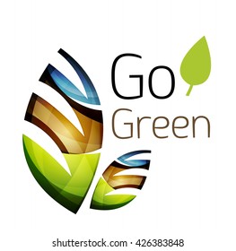 Vamos verde. Concepto de naturaleza foliar. Icono de vector