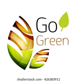 Vamos verde. Concepto de naturaleza foliar. Icono de vector