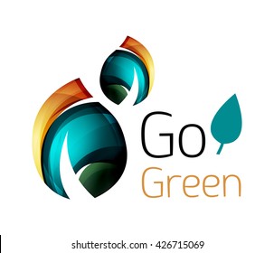 Vamos verde. Concepto de naturaleza foliar. Icono de vector