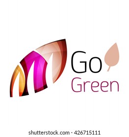 Go green. Leaf nature concept. Vector icon