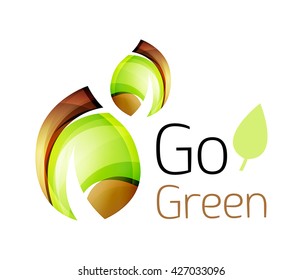 Go green. Leaf nature concept. Vector icon