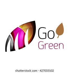 Go green. Leaf nature concept. Vector icon