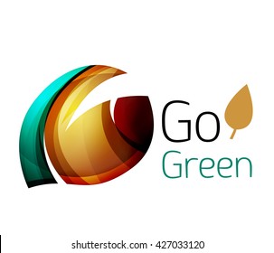 Go green. Leaf nature concept. Vector icon