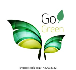 Vamos verde. Concepto de naturaleza foliar. Icono de vector