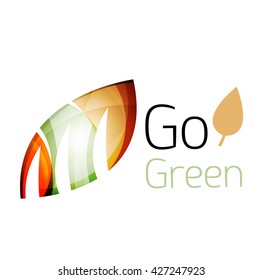 Vamos verde. Concepto de naturaleza foliar. Icono de vector