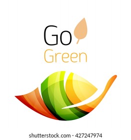 Vamos verde. Concepto de naturaleza foliar. Icono de vector
