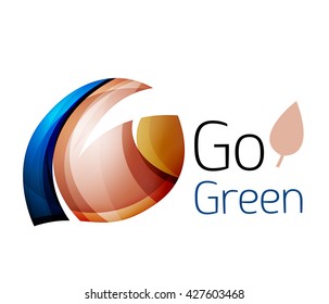 Vamos verde. Concepto de naturaleza foliar. Icono de vector
