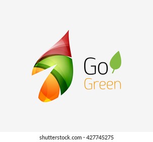 Vamos verde. Concepto de naturaleza foliar. Icono de vector