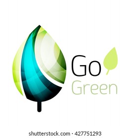 Go green. Leaf nature concept. Vector icon