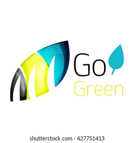 Go green. Leaf nature concept. Vector icon