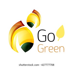 Vamos verde. Concepto de naturaleza foliar. Icono de vector