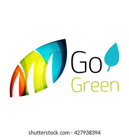 Vamos verde. Concepto de naturaleza foliar. Icono de vector